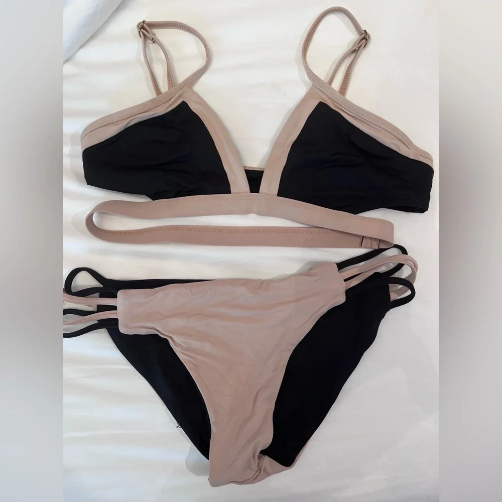 L*space Platinum Bikini in Black and Tan - Picture 2 of 5